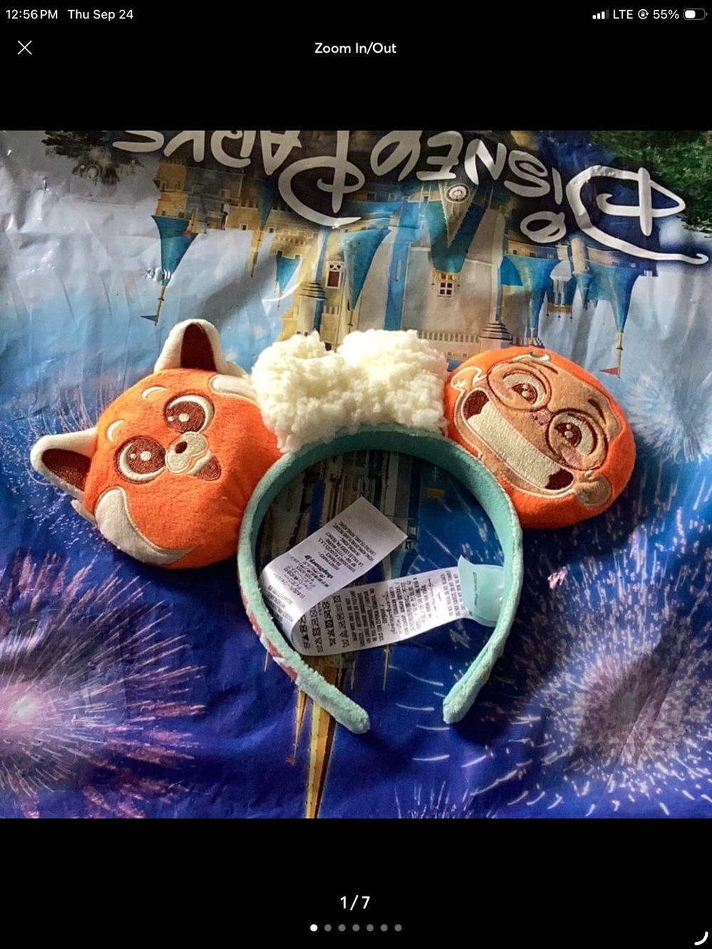 Disney Orange Chipmunk Plush Ear Headband for Kids